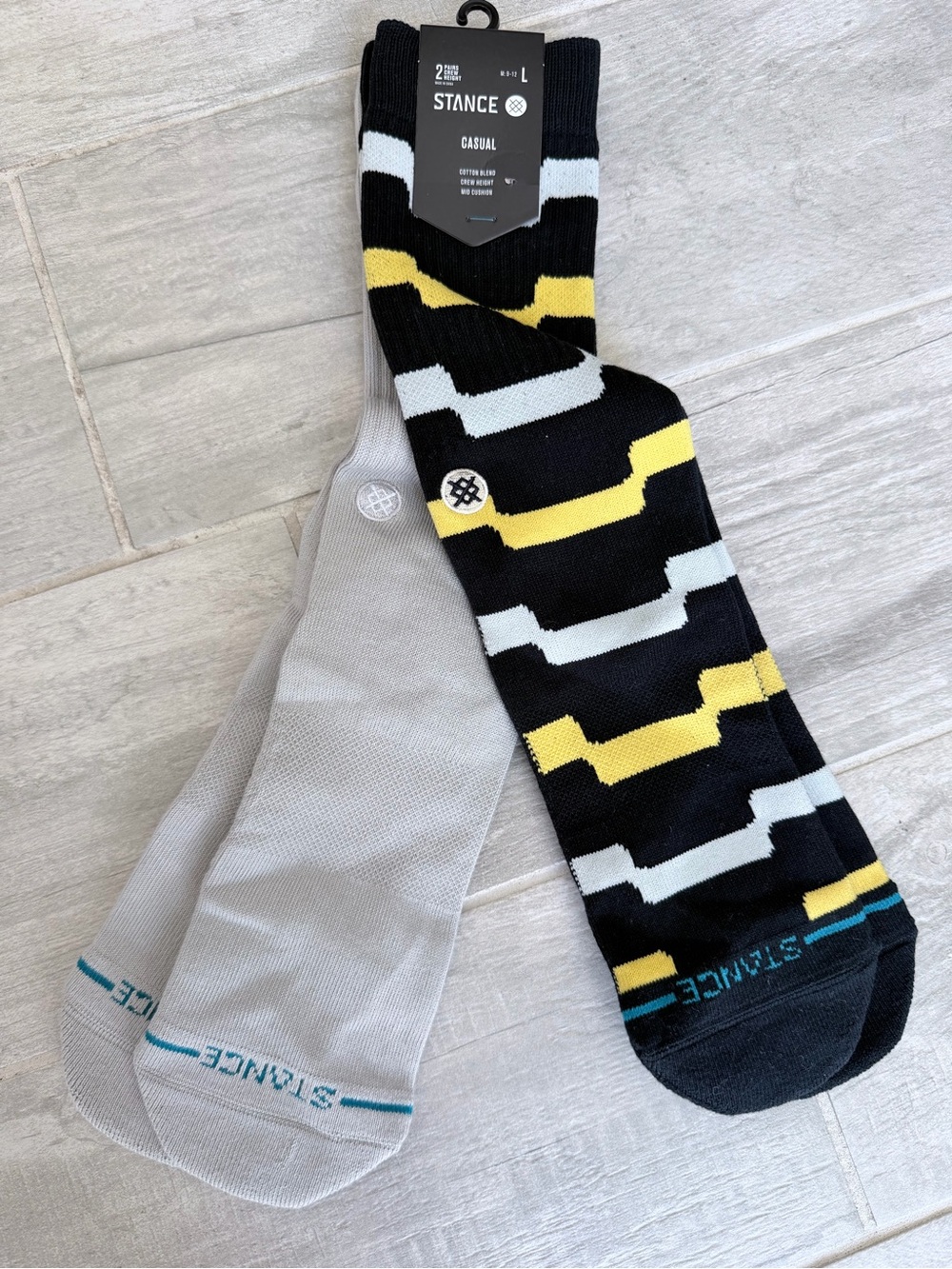 Stance Men’s Black, Yellow & Light Gray Casual Socks - 2 Pack